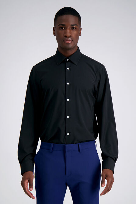 Performance Stretch Dress Shirt - Black, Black view# 1