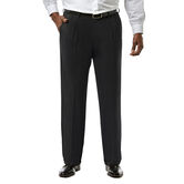 Big &amp; Tall J.M. Haggar Premium Stretch Suit Pant - Pleated Front, Black view# 1