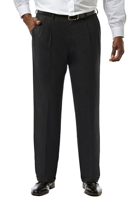Big &amp; Tall J.M. Haggar Premium Stretch Suit Pant - Pleated Front, Black view# 1