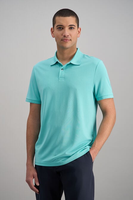 Short Sleeve Pique Polo, Teal view# 1