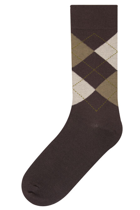 Argyle Dress Socks, Bark view# 1