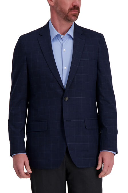 J.M. Haggar Textured Glen Plaid Sport Coat, Navy view# 1