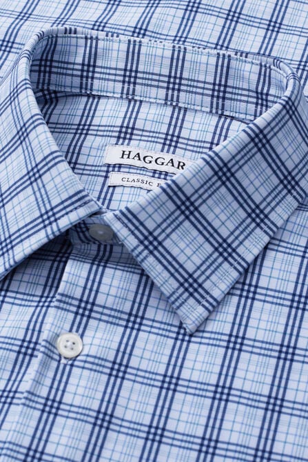 Smart Wash&trade; Dress Shirt - Blue Plaid, Chinchilla view# 4