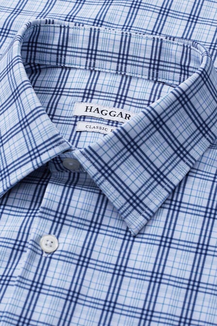 Smart Wash&trade; Dress Shirt - Blue Plaid, Chinchilla view# 4