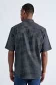Short Sleeve Button-Down Linen Shirt, Black view# 2