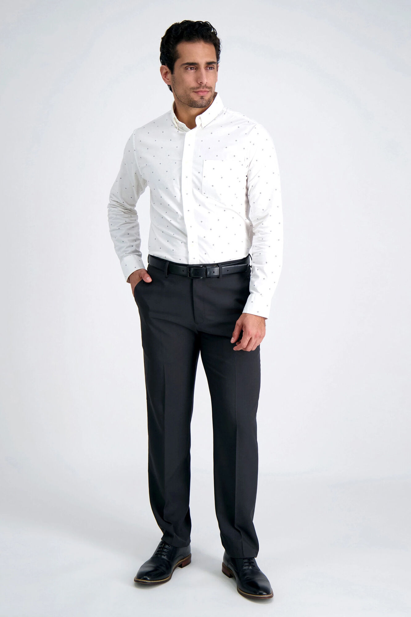 Haggar Premium Comfort Dress Pant Black / Charcoal (HD70652 Clothing Pants) photo