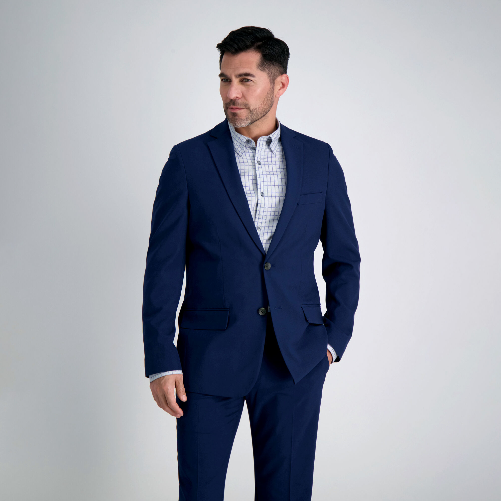 Haggar Men's Solid Gab 4-Way Stretch Slim Fit Suit Separate Pant J.M 