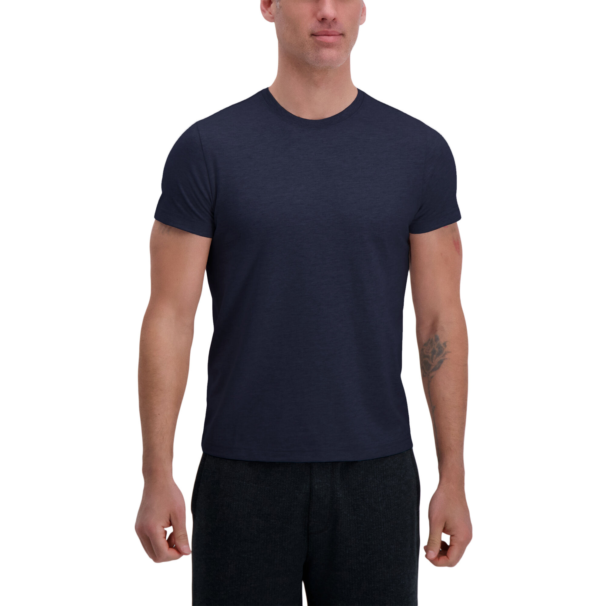 Haggar Heavyweight Short Sleeve Crewneck Tee Dark Navy (UE70001 Clothing Shirts & Tops) photo