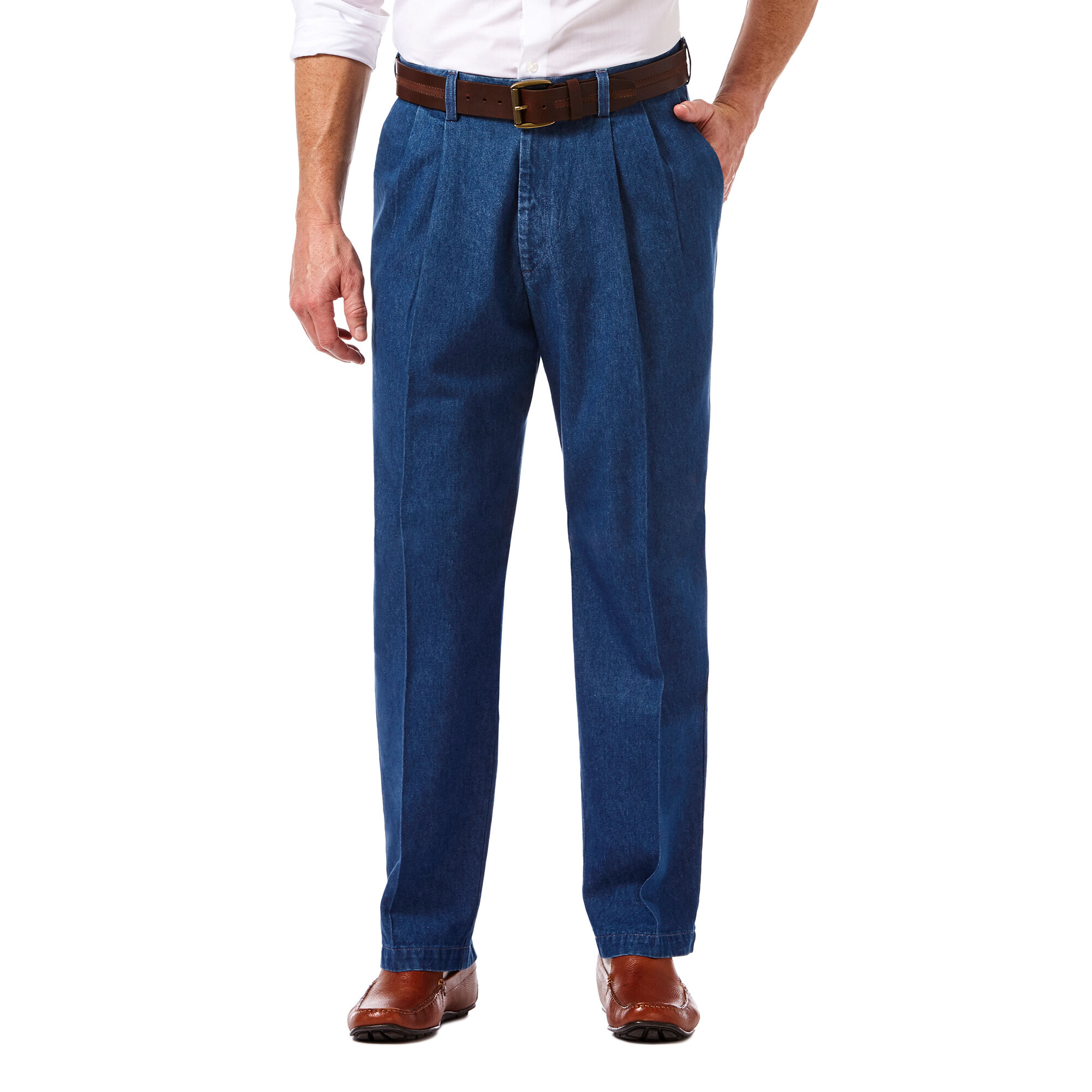 haggar pleated denim pants