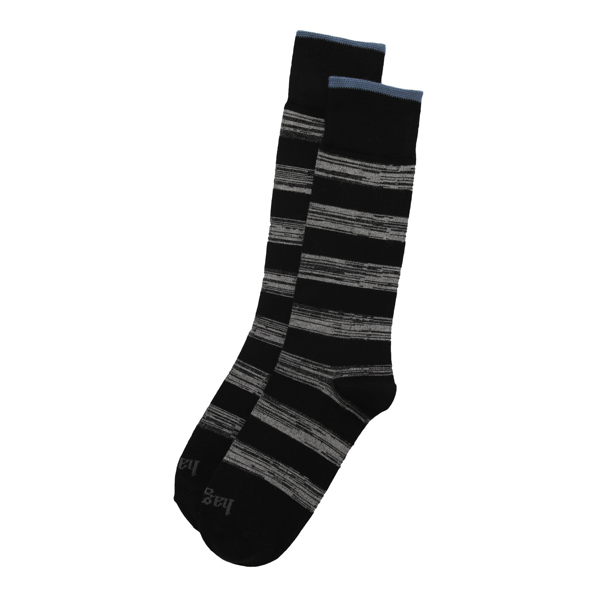 Haggar Rugby Stripe Socks Black / Charcoal (H7399 Clothing Underwear & Socks) photo