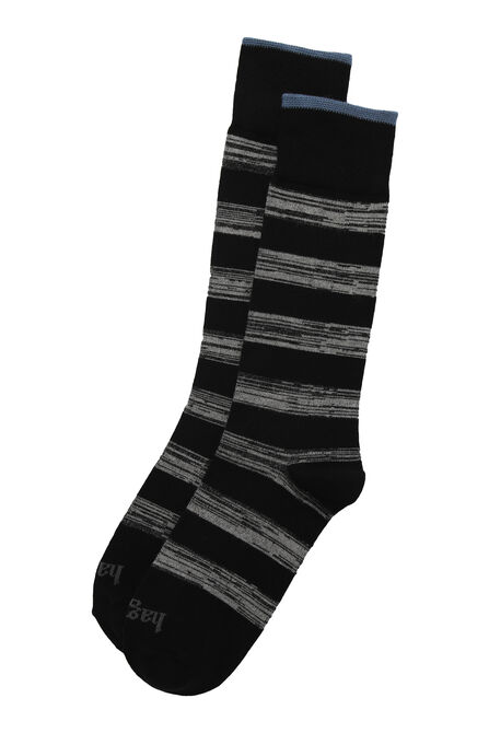 Rugby Stripe Socks, Black / Charcoal view# 1