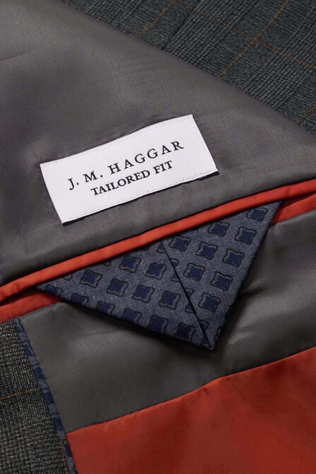 J.M. Haggar Textured Glen Plaid Sport Coat, Charcoal Htr view# 5