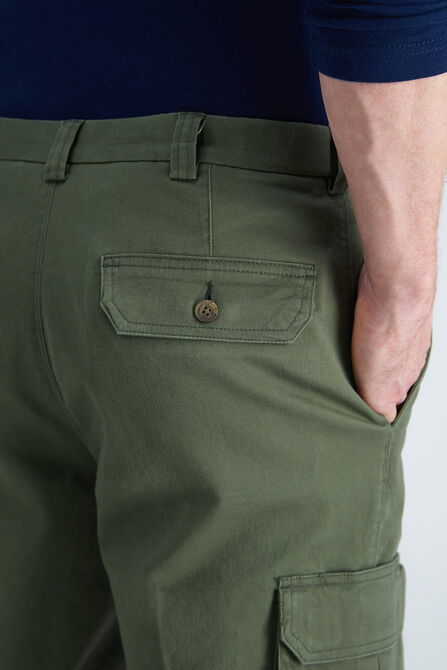 Stretch Cargo Short with Tech Pocket, Olive view# 5