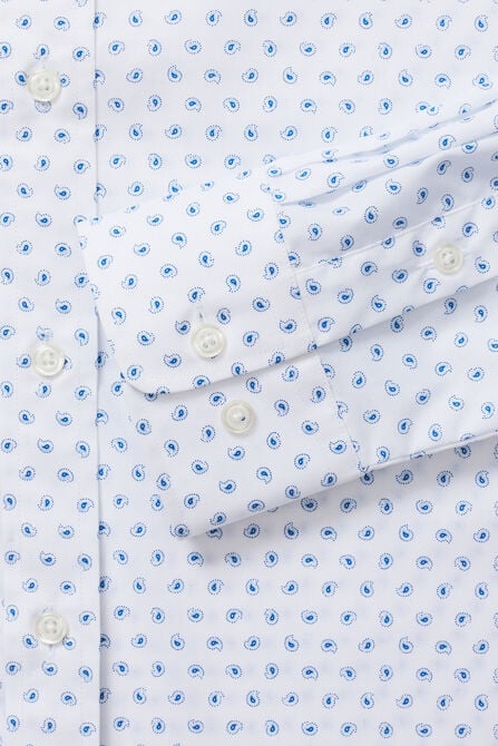 Premium Comfort Dress Shirt -  White &amp; Blue, White view# 5