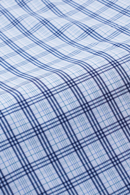 Smart Wash&trade; Dress Shirt - Blue Plaid, Chinchilla view# 5