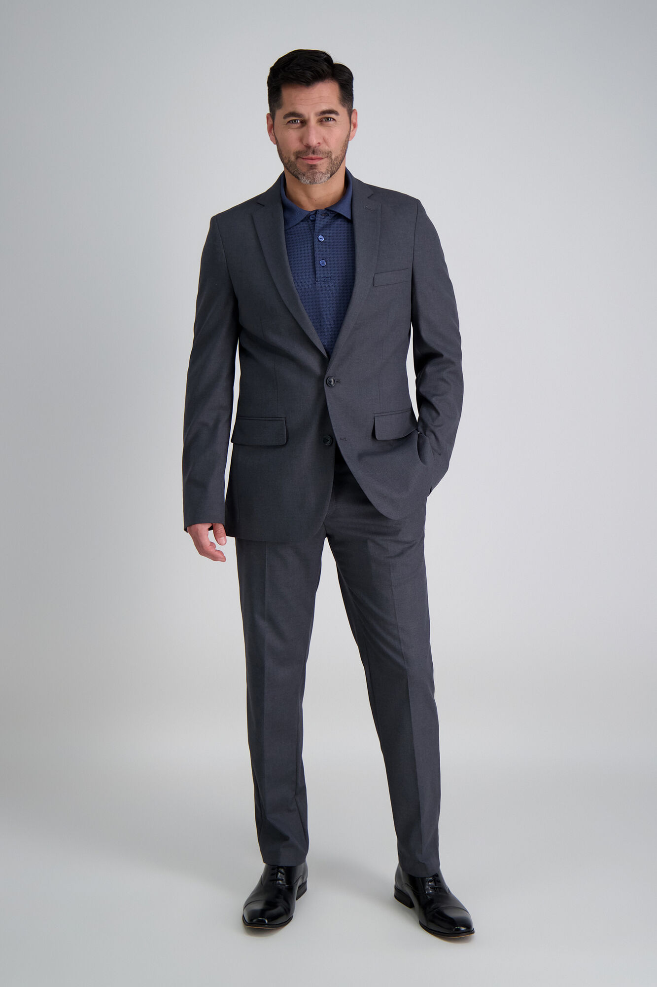 J.M. Haggar Premium Stretch Shadow Check Suit Jacket Black / Charcoal (HZ80274 Clothing Suits) photo