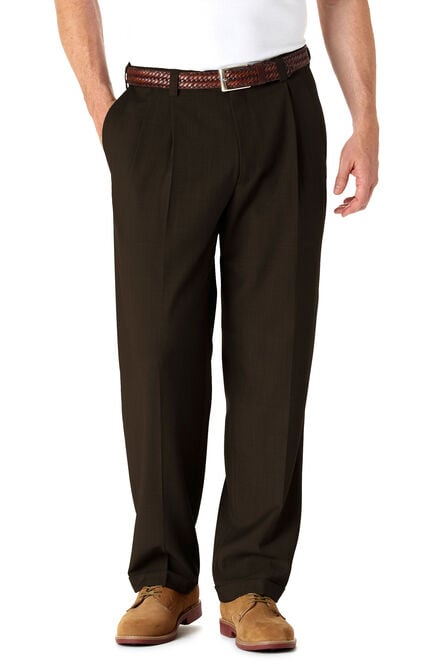 Big &amp; Tall E-CLO&trade; Stria Dress Pant, Brown view# 1