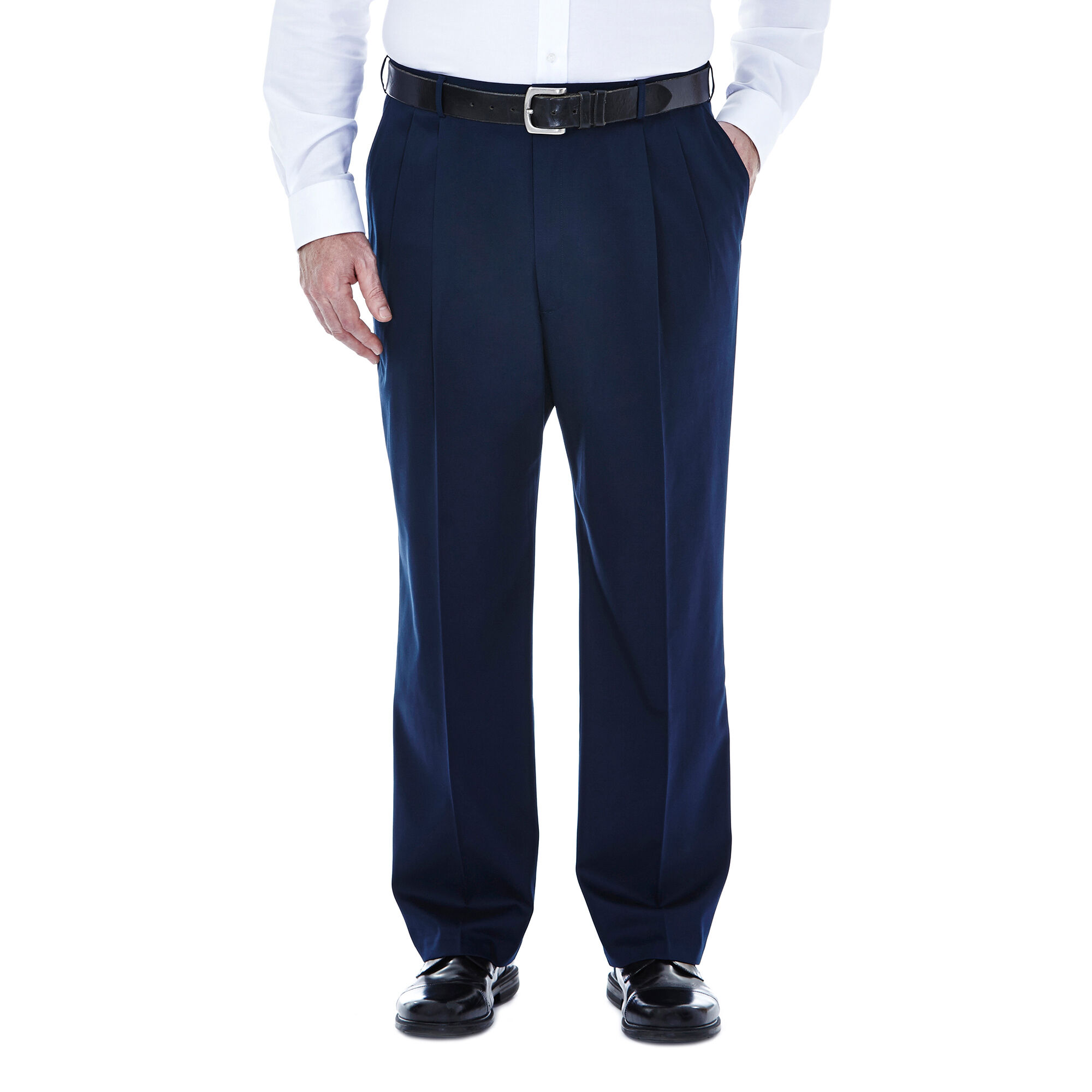 Haggar Big & Tall Premium No Iron Khaki Dark Navy (HC90897 Clothing Pants) photo