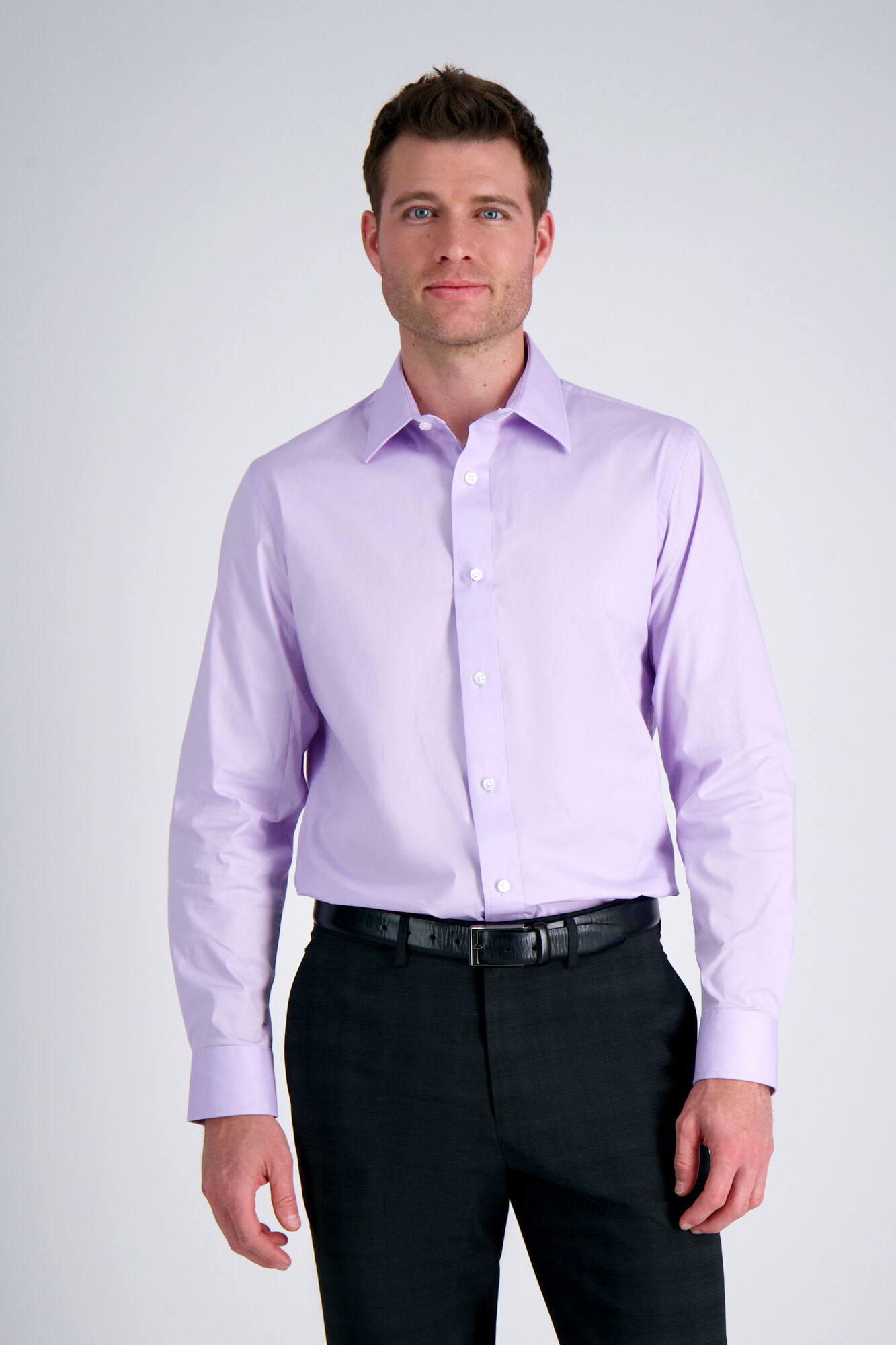 Haggar Premium Comfort Dress Shirt - Lilac Light Purple (HW00622 Clothing Shirts & Tops) photo