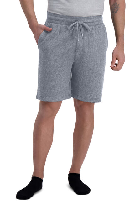 Textured Fleece Lounge Short , Light Grey view# 1