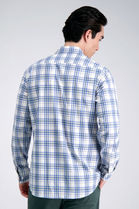 Smart Wash™ Dress Shirt - White & Blue Plaid