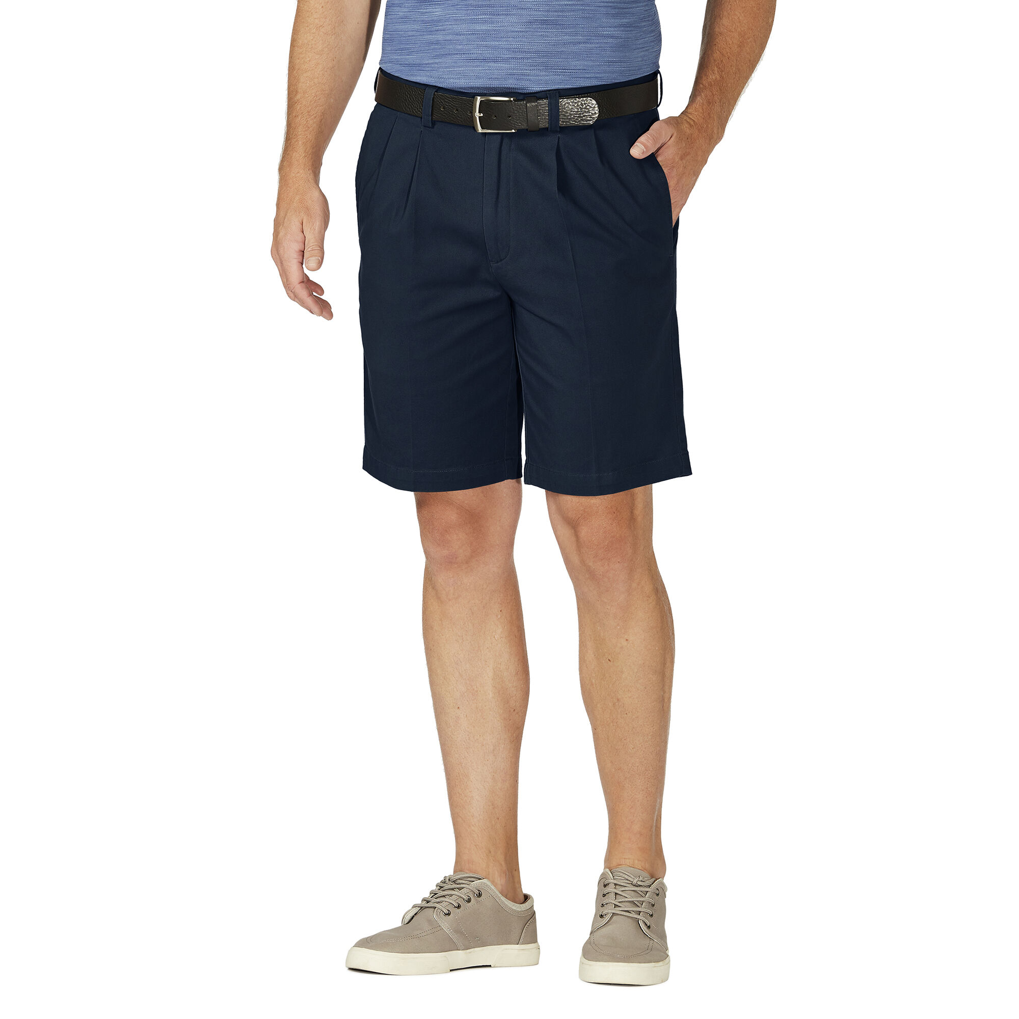 Stretch Chino Pleated Shorts Haggar Clothing