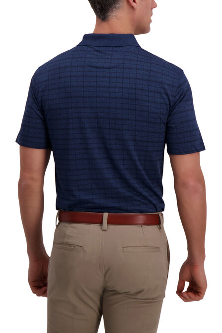 Grid Marl Golf Polo, Loondon Blue view# 2