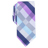 Clarence Plaid Tie, Purple view# 1