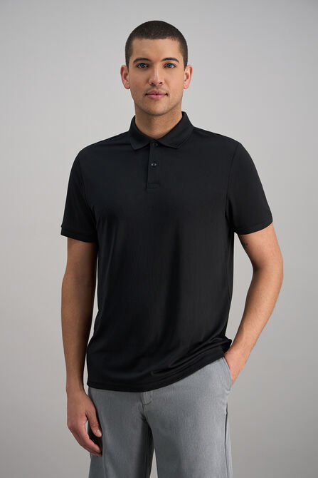 Short Sleeve Pique Polo, Black view# 1