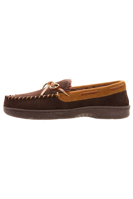 Genuine Suede Moccasin, Brown view# 4