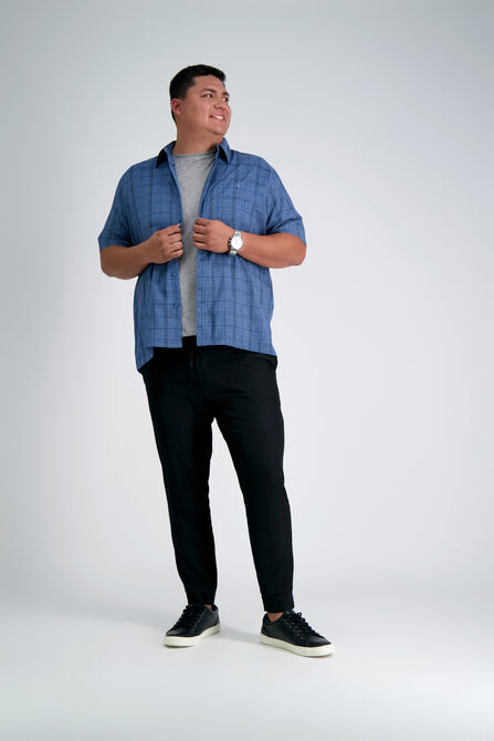 Big &amp; Tall Microfiber Plaid Shirt, Loondon Blue view# 3