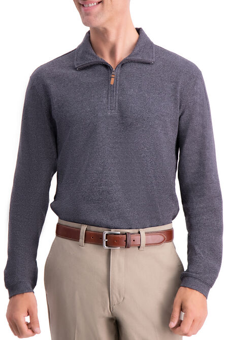 1/4 Zip Ribbed Sweater, Oatmeal Htr view# 1