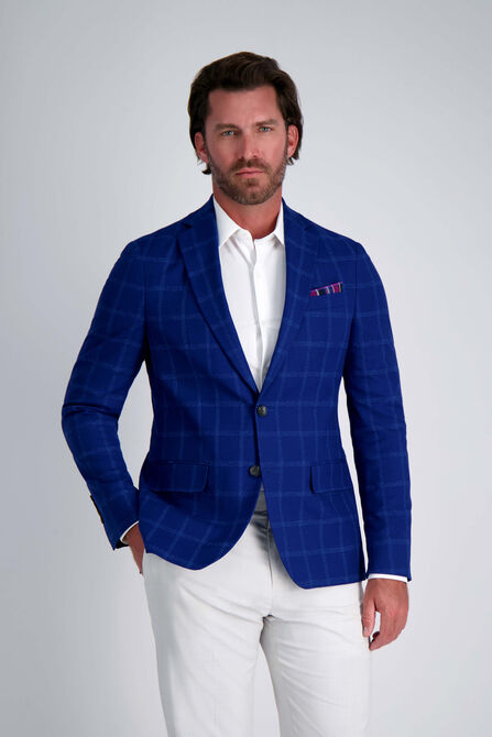J.M. Haggar Slub Windowpane Sport Coat, Indigo view# 1
