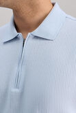 Premium Comfort Quarter Zip Jacquard Polo, Sky view# 2
