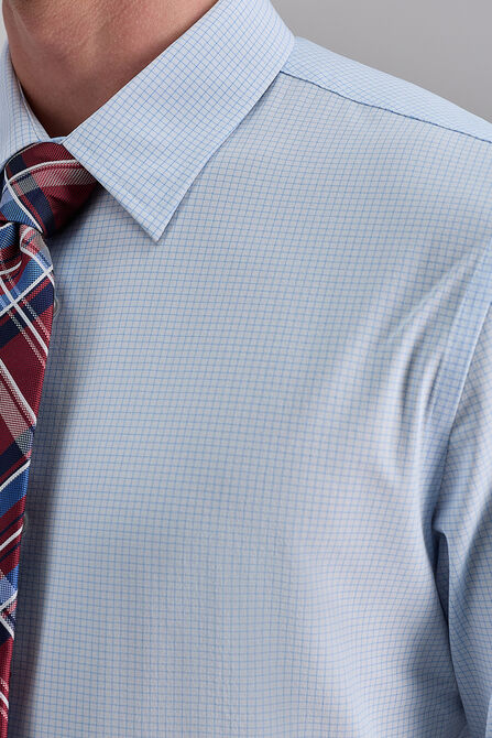 Smart Wash&reg; Dress Shirt - Blue Graph Check,  view# 5