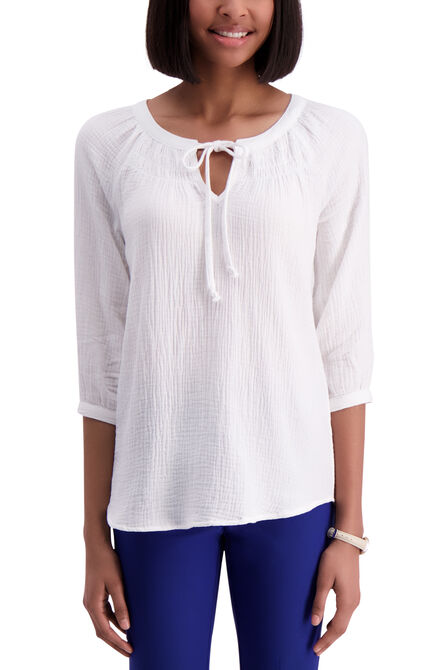 Raglan 3/4 Sleeve Blouse,  White view# 1