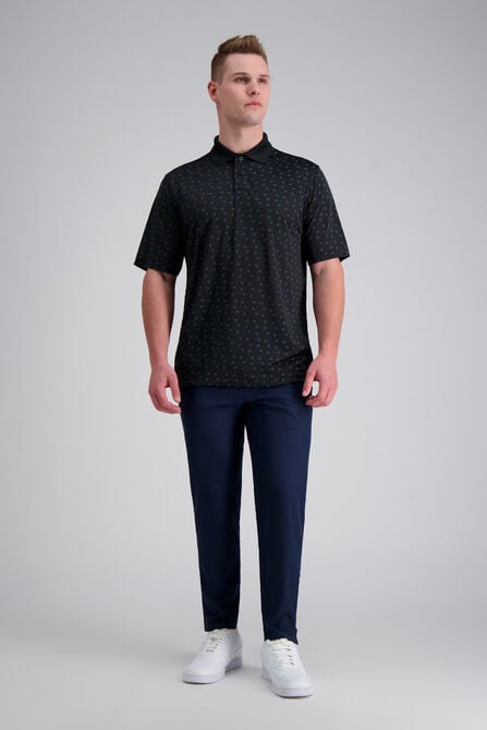 Short Sleeve Poly Polo, Black view# 3