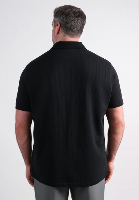 Big &amp; Tall Premium Comfort Quarter Zip Jacquard Polo, Light Pastel Grey