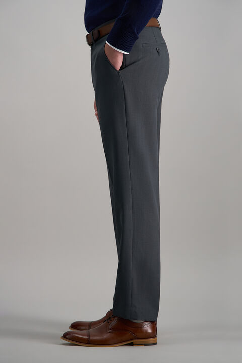 Travel Performance Stria Suit Pant, Dark Heather Grey view# 4