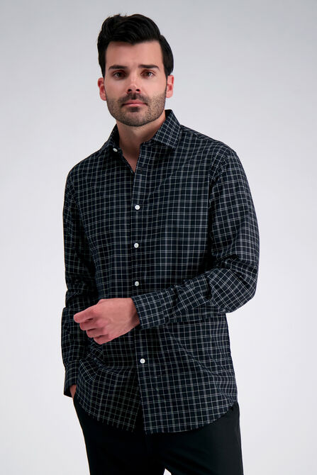 Premium Comfort Dress Shirt - Black Plaid, Graphite view# 1