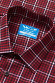 Smart Wash&trade; Dress Shirt - Dark Red Plaid, Heather Burgundy view# 4