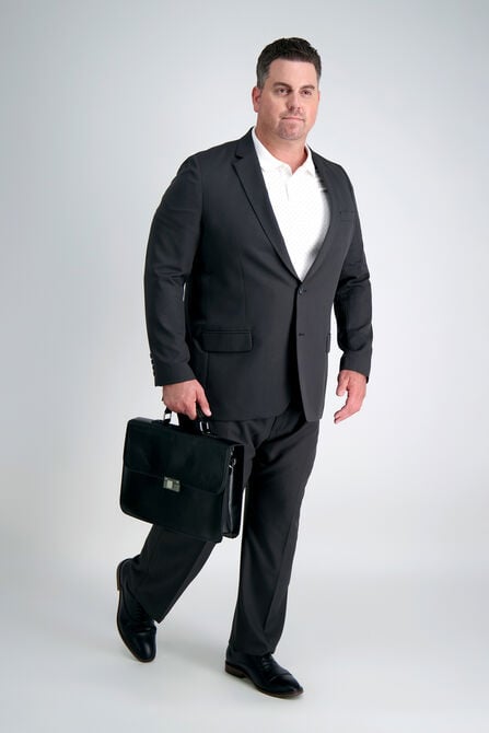 Big &amp; Tall Active Series&trade; Herringbone Suit Jacket, Black / Charcoal view# 4