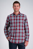 Long Sleeve Flannel Plaid Shirt, Red view# 1