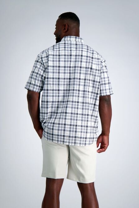 Big &amp; Tall Short Sleeve Button-Down Linen Shirt, Dark Grey view# 2