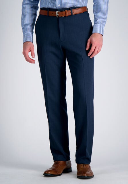 Premium Comfort Dress Pant - Tonal Windowpane, BLUE