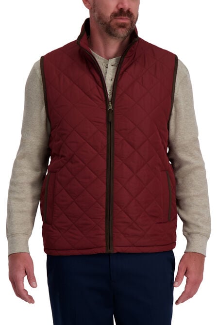Quilted Vest,  Burgundy view# 1