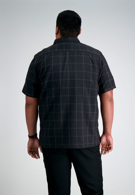 Big &amp; Tall Microfiber Plaid Shirt, Black