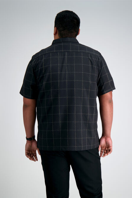 Big &amp; Tall Microfiber Plaid Shirt, Black view# 2