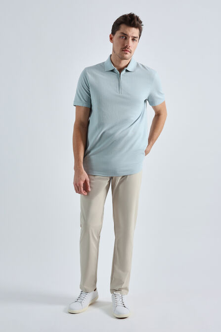 Premium Comfort Quarter Zip Jacquard Polo,  view# 3