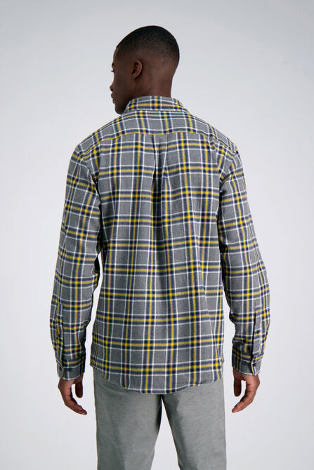 Long Sleeve Flannel Shirt, Yellow view# 2